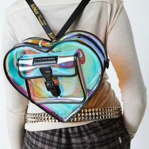 NWT Heart Shaped Iridescent Transparent Backpack in Multi | Dr. Martens